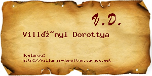 Villányi Dorottya névjegykártya